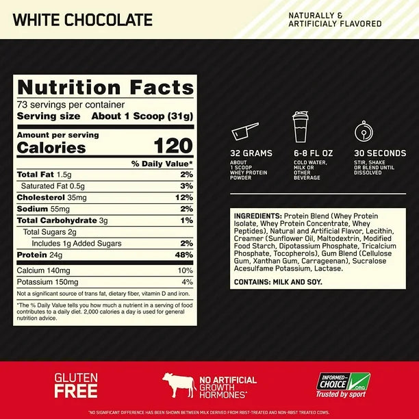 GOLD STANDARD 100% WHEY 5 LB Optimum Nutrition Gold Standard 100% Whey Proteína en Polvo