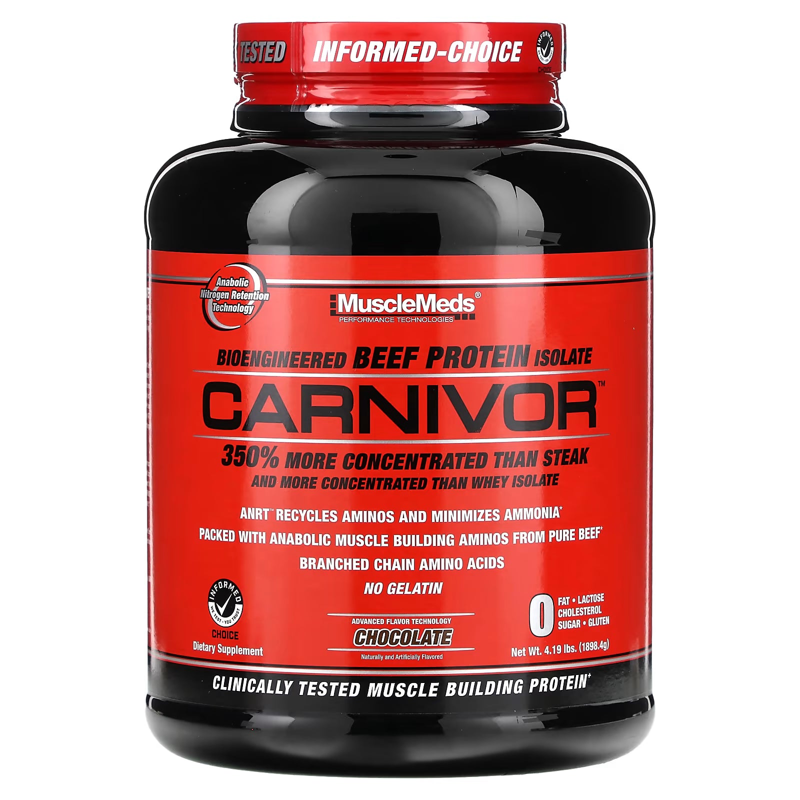 CARNIVOR 0 FAT 4 LB MuscleMeds Carnivor Proteína a base de carne, Isolatada para ganar masa muscular