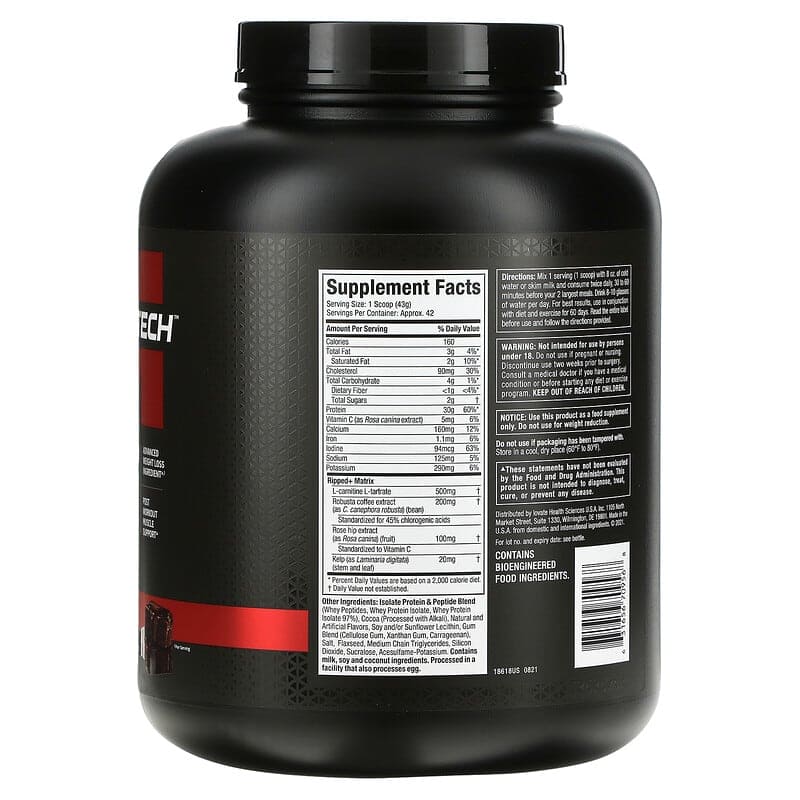 NITRO TECH RIPPED 4 LB MuscleTech Proteína superior y fórmula para la pérdida de peso