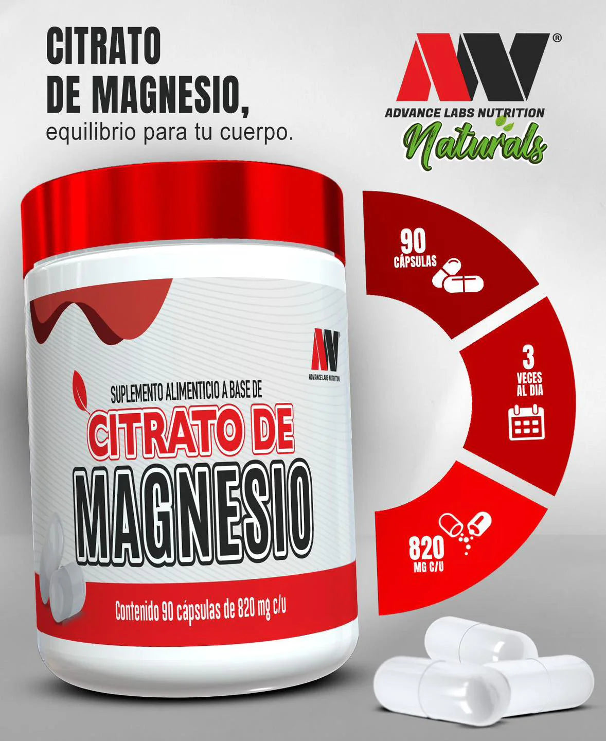 CITRATO DE MAGNESIO ADVANCE NUTRITION 90 CÁPSULAS