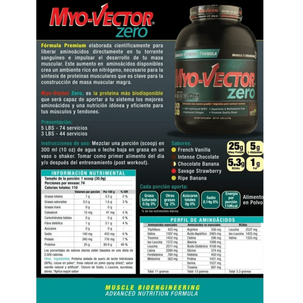 ISO Zero Myo Vector 5 LB – Proteína Hidrolizada Premium para Máximo Rendimiento