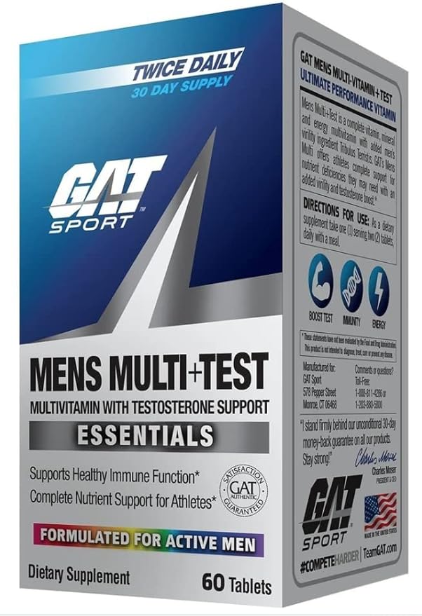 MENS MULTI+TEST GAT SPORT 60 CÁPSULAS multivitamínicas premium para hombres Multi + Test (60 unidades)