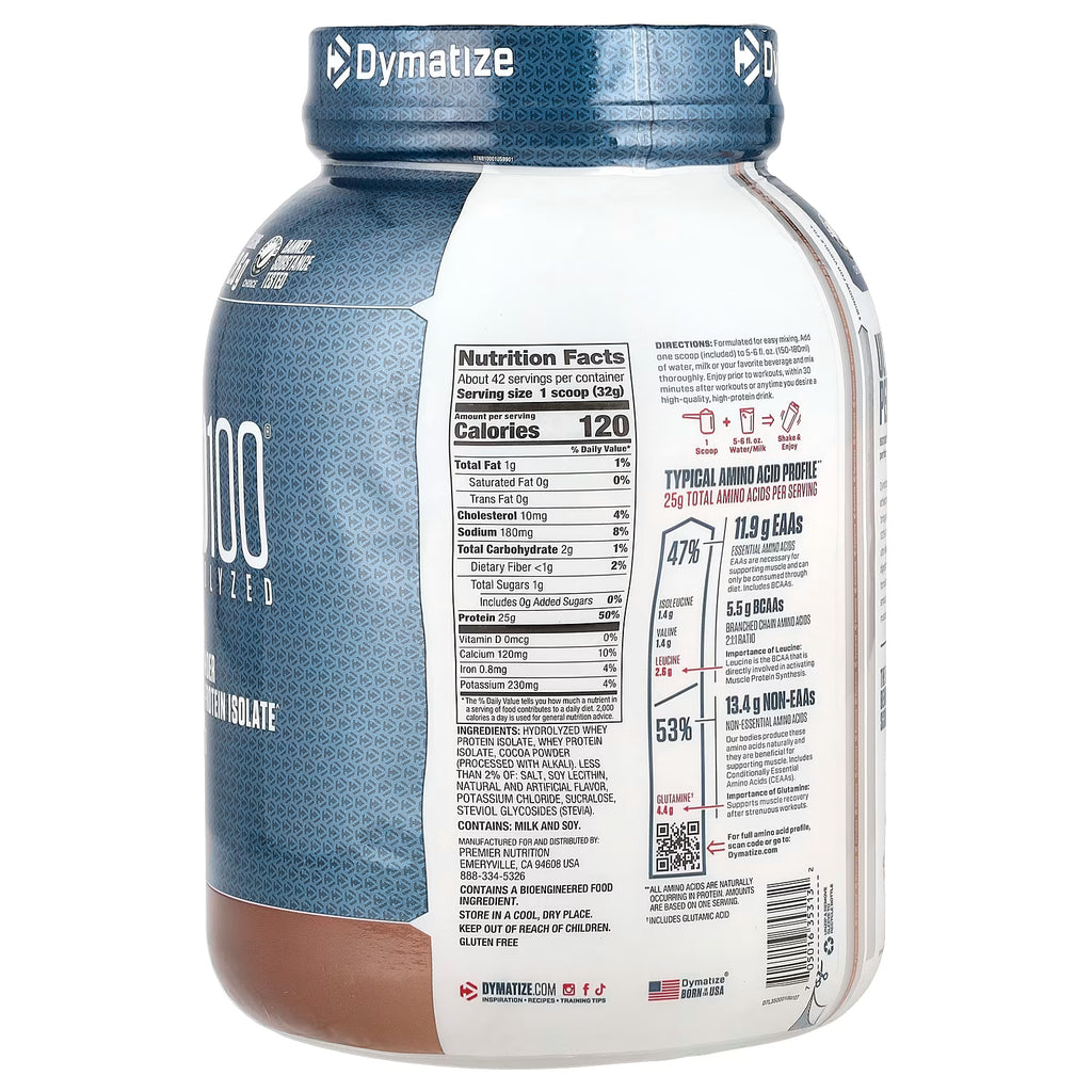 ISO 100 3 LBS DYMATIZE PROTEÍNA HIDROLIZADA