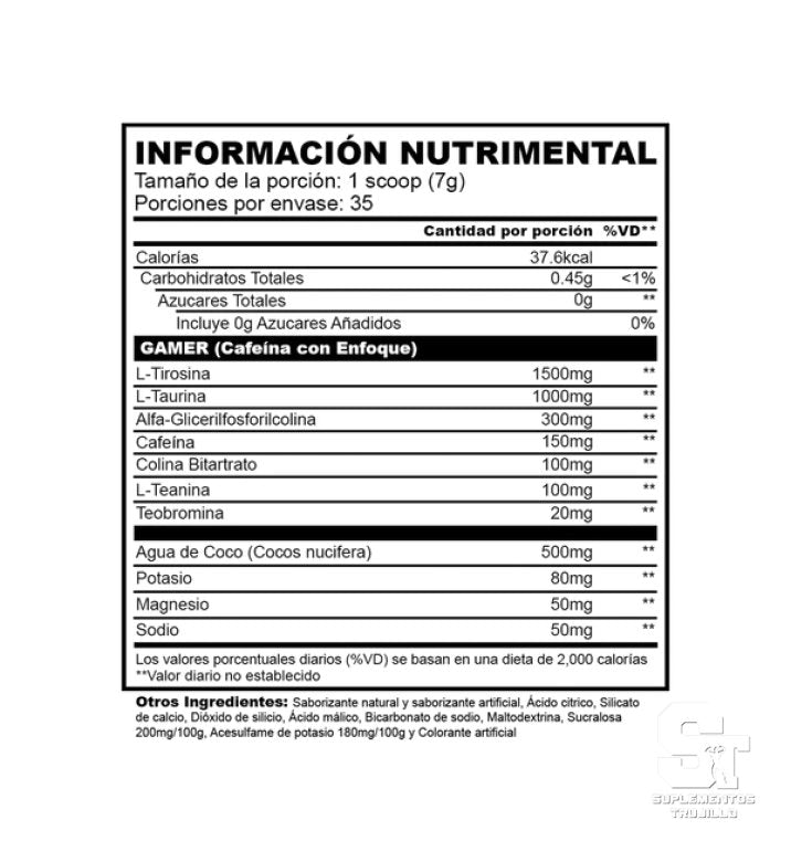 PRE-ENTRENO GAMER 35 SERVICIOS SMILE LABZ – Suplementos Trujillo
