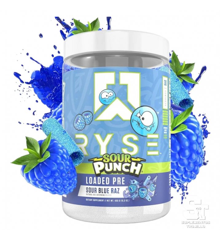 PREWORKOUT RYSE SOUR PUNCH BLUE RAZ 30 SERVICIOS