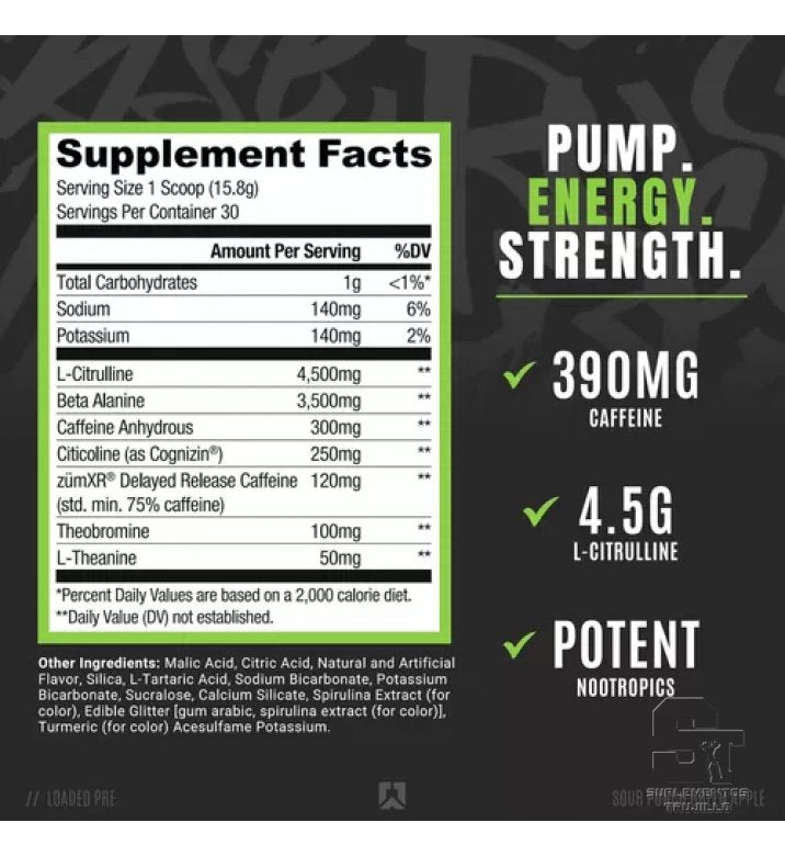 PREWORKOUT RYSE SOUR PUNCH GREEN APPLE 30 SERVICIOS