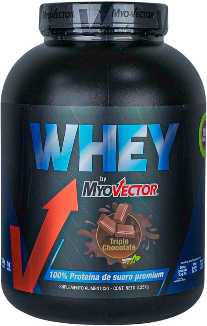 WHEY 5 LB MYO VECTOR MYO-VECTOR Myo Vector Whey, 100% Suero de leche, Mezcla de proteínas, Baja en carbohidratos, 5 Lbs