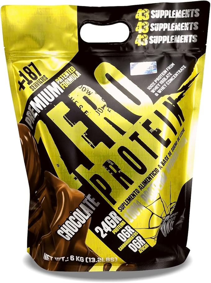 43 ZERO 13LB (6 KG) Proteína Zero Hidrolizada 6 Kg Cero Azúcar Cero Carbohidratos