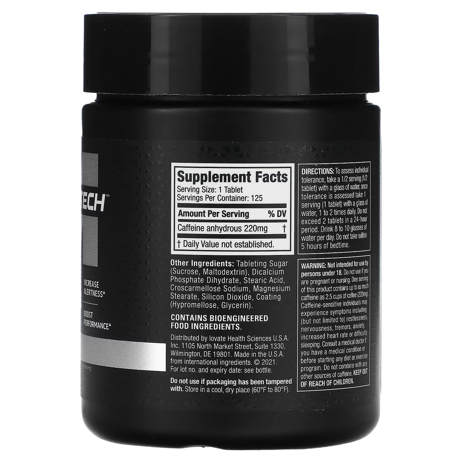 PLATINUM 100% CAFFEINE 125 TABLETAS