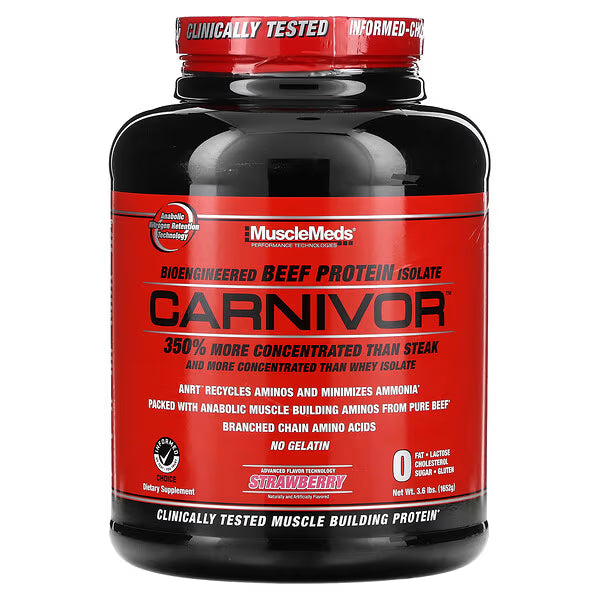 CARNIVOR 0 FAT 4 LB MuscleMeds Carnivor Proteína a base de carne, Isolatada para ganar masa muscular