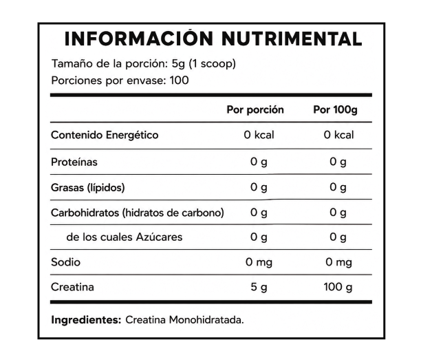 CREATINA MONOHIDRATADA VANTIUM 500g 100 SERVICIOS – Suplementos Trujillo