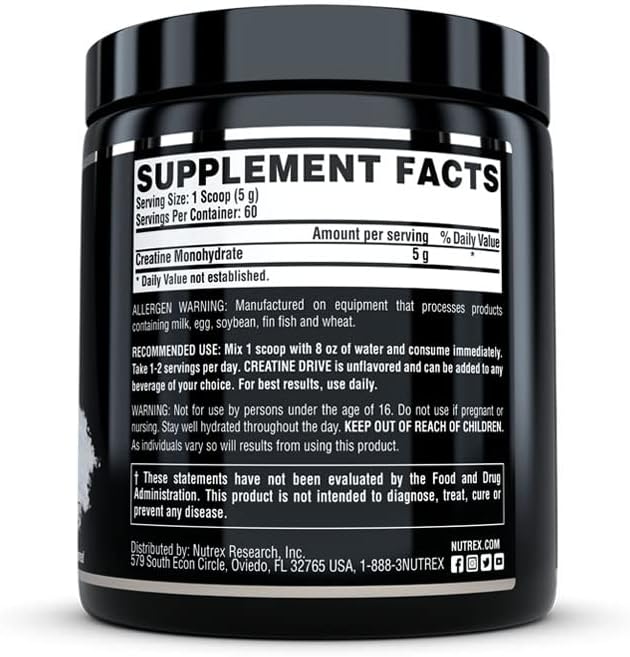 CREATINA DRIVE NUTREX 60 PORCIONES
