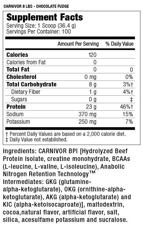 CARNIVOR 0 FAT 8 LB Proteína en polvo a Base de Carne