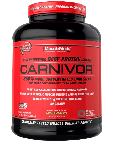 CARNIVOR 0 FAT 4 LB MuscleMeds Carnivor Proteína a base de carne, Isolatada para ganar masa muscular