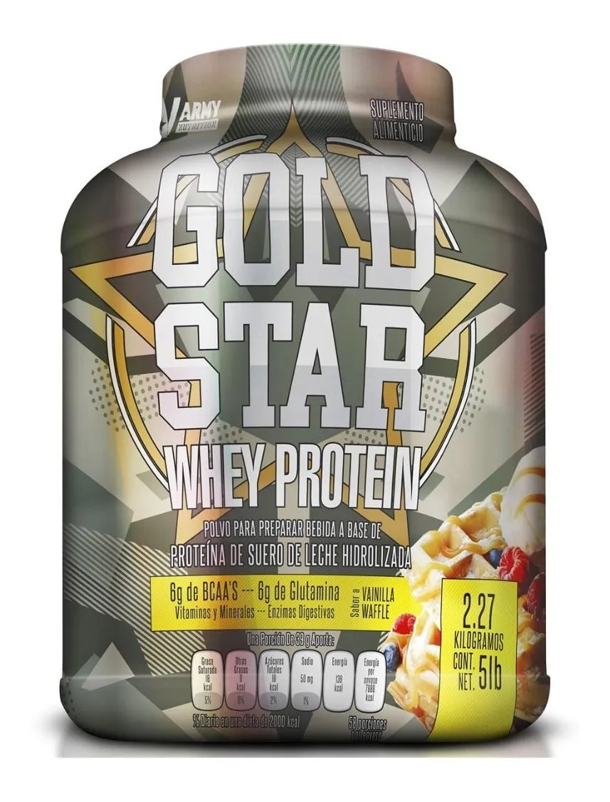 GOLD STAR WHEY 5 LB ARMY NUTRITION Proteína Hidrolizada