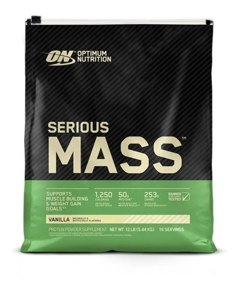 SERIOUS MASS OPTIMUM NUTRITION 12 LB Crecimiento Muscular Proteína en polvo para ganar masa muscular