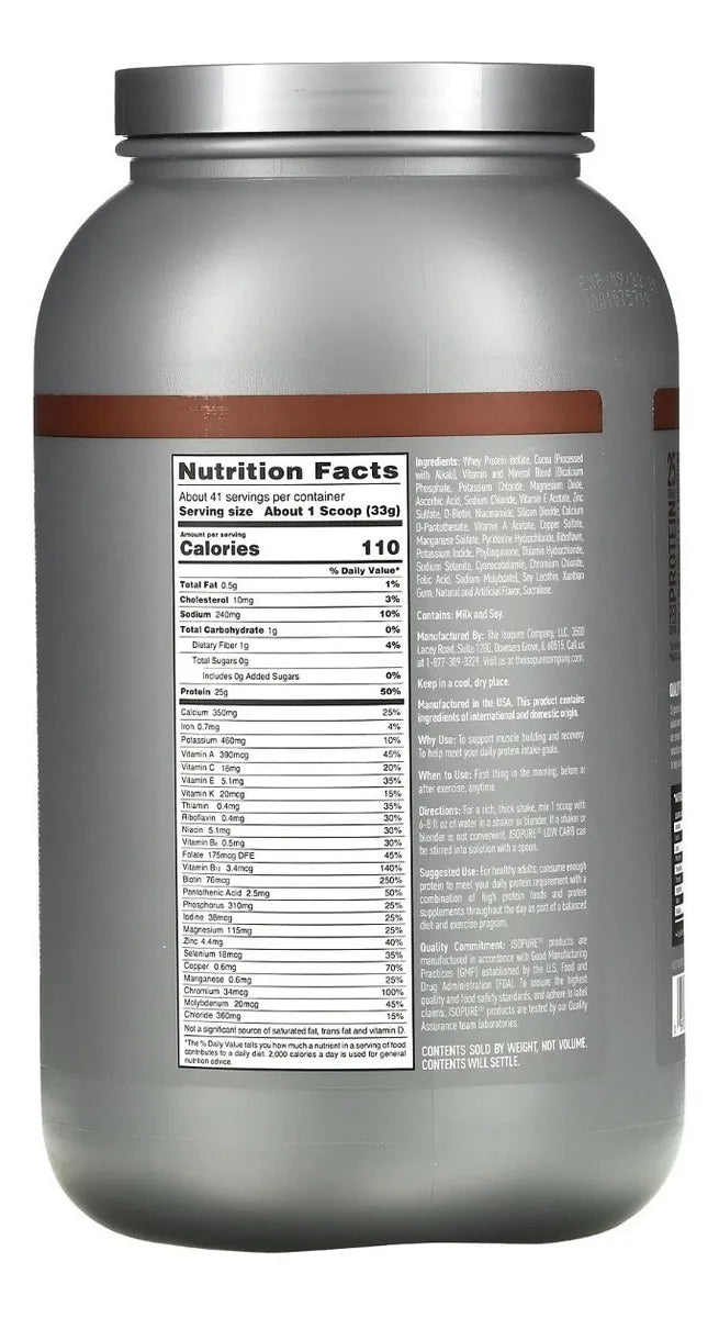 ISOPURE ZERO CARB PROTEIN 3LB Suplemento en polvo Isopure Low Carb
