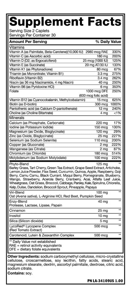 MULTI MUTANT 60 CAPSULAS Multivitamínico de Alto Rendimiento para Atletas