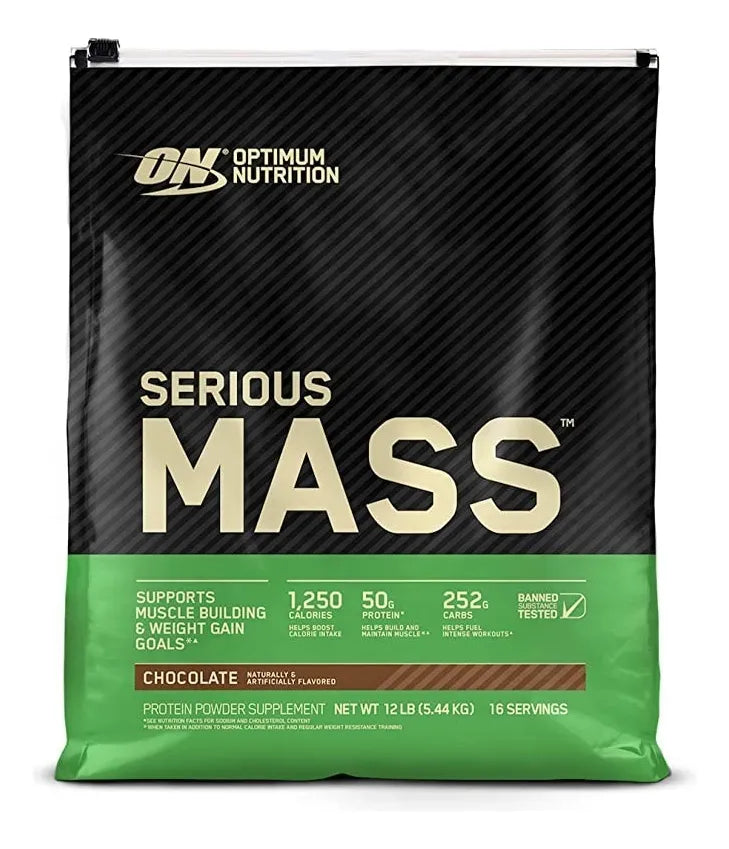 SERIOUS MASS OPTIMUM NUTRITION 12 LB Crecimiento Muscular Proteína en polvo para ganar masa muscular