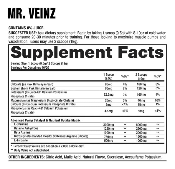 Mr Veinz Dragon Pharma Pre Entreno Extreme Pump 40/20 Servs