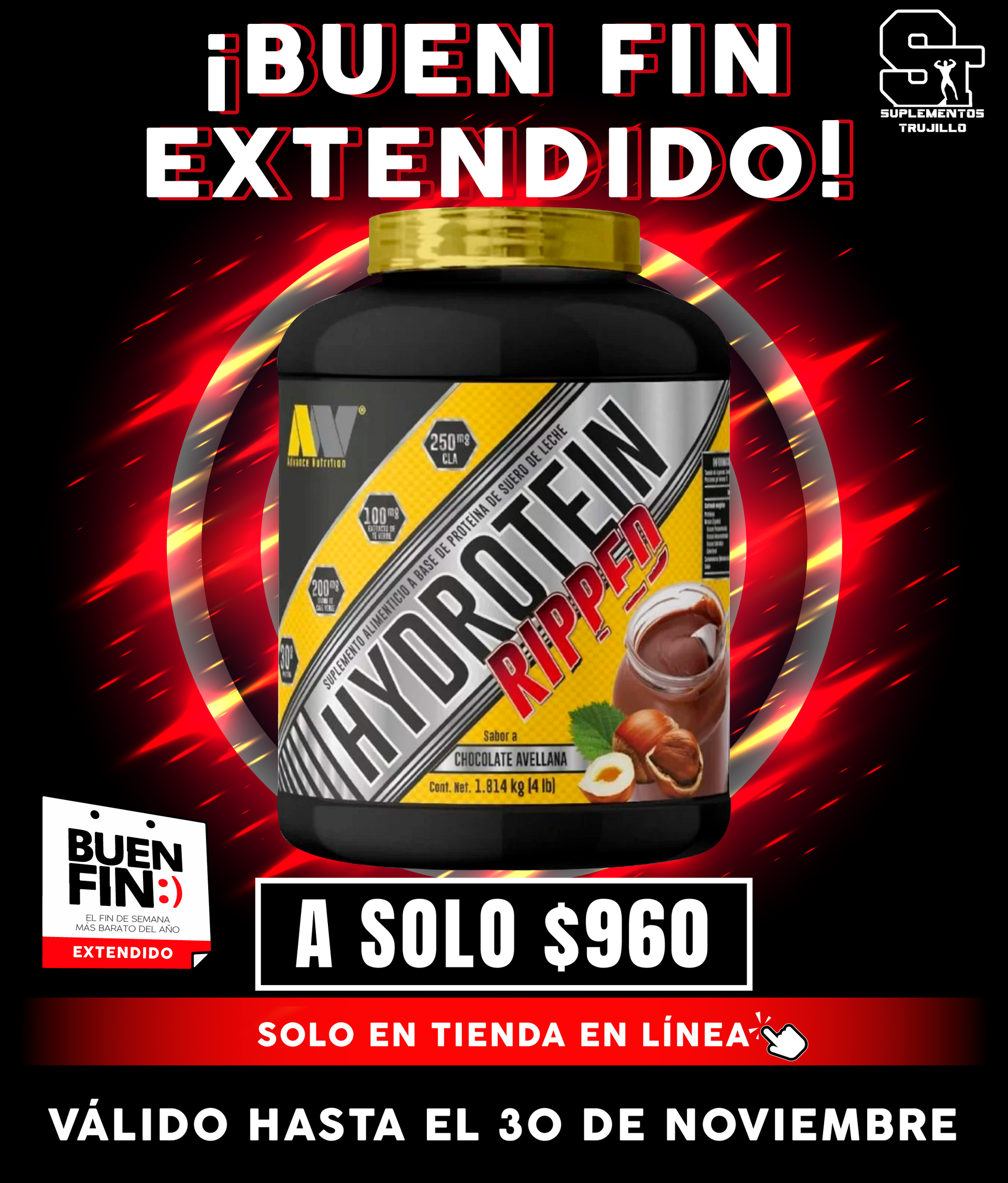 HYDROTEIN RIPPED 4LB ADVANCE NUTRITION PROTEÍNA EN POLVO