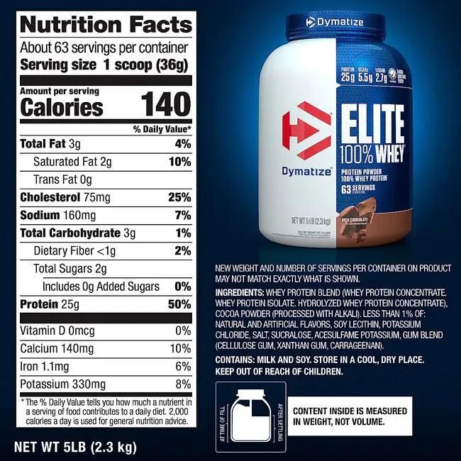 ELITE 100% WHEY DYMATIZE 5 LB