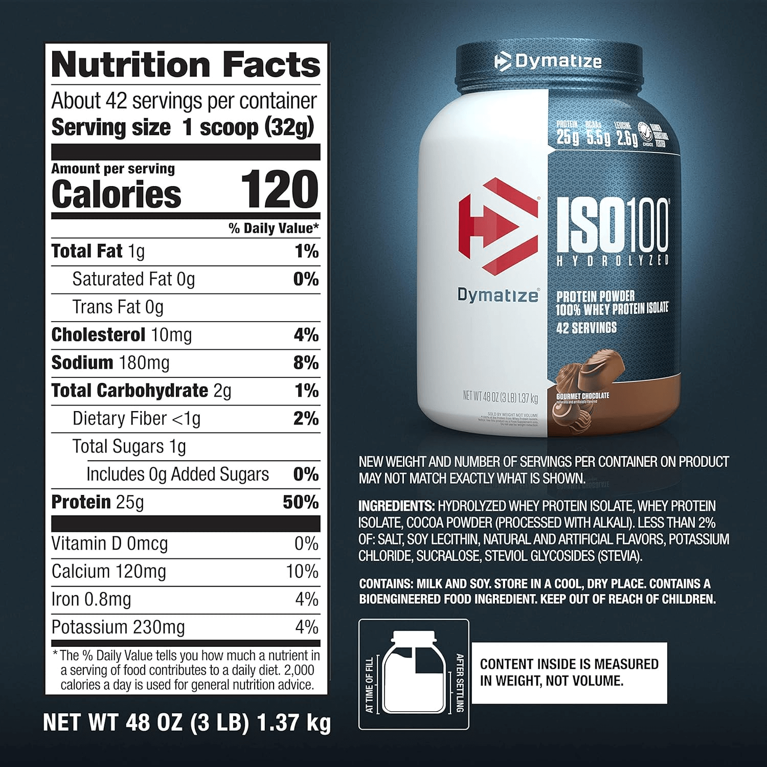 ISO 100 3 LBS DYMATIZE PROTEÍNA HIDROLIZADA