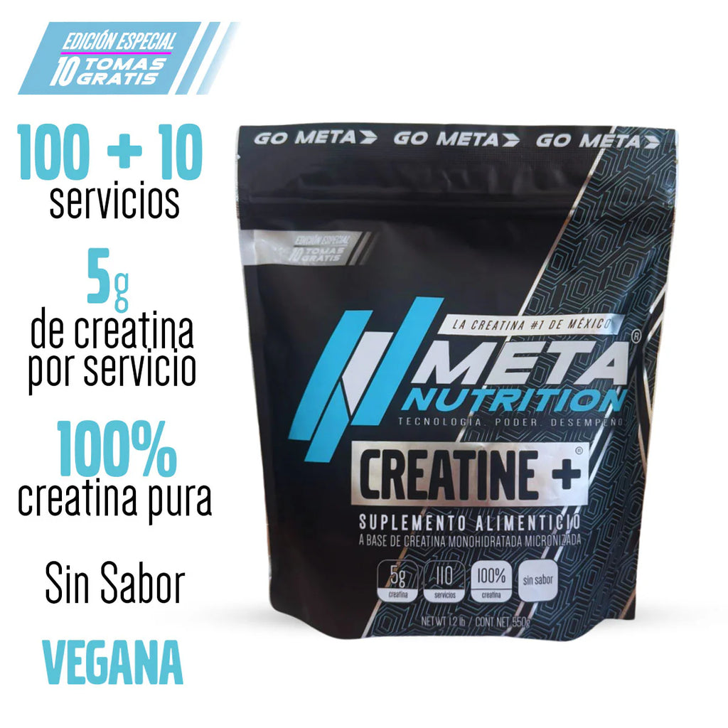 CREATINA META NUTRITION 100 SERVICIOS 500G Creatina Monohidratada En Polvo De Alta Pureza Sin Sabor