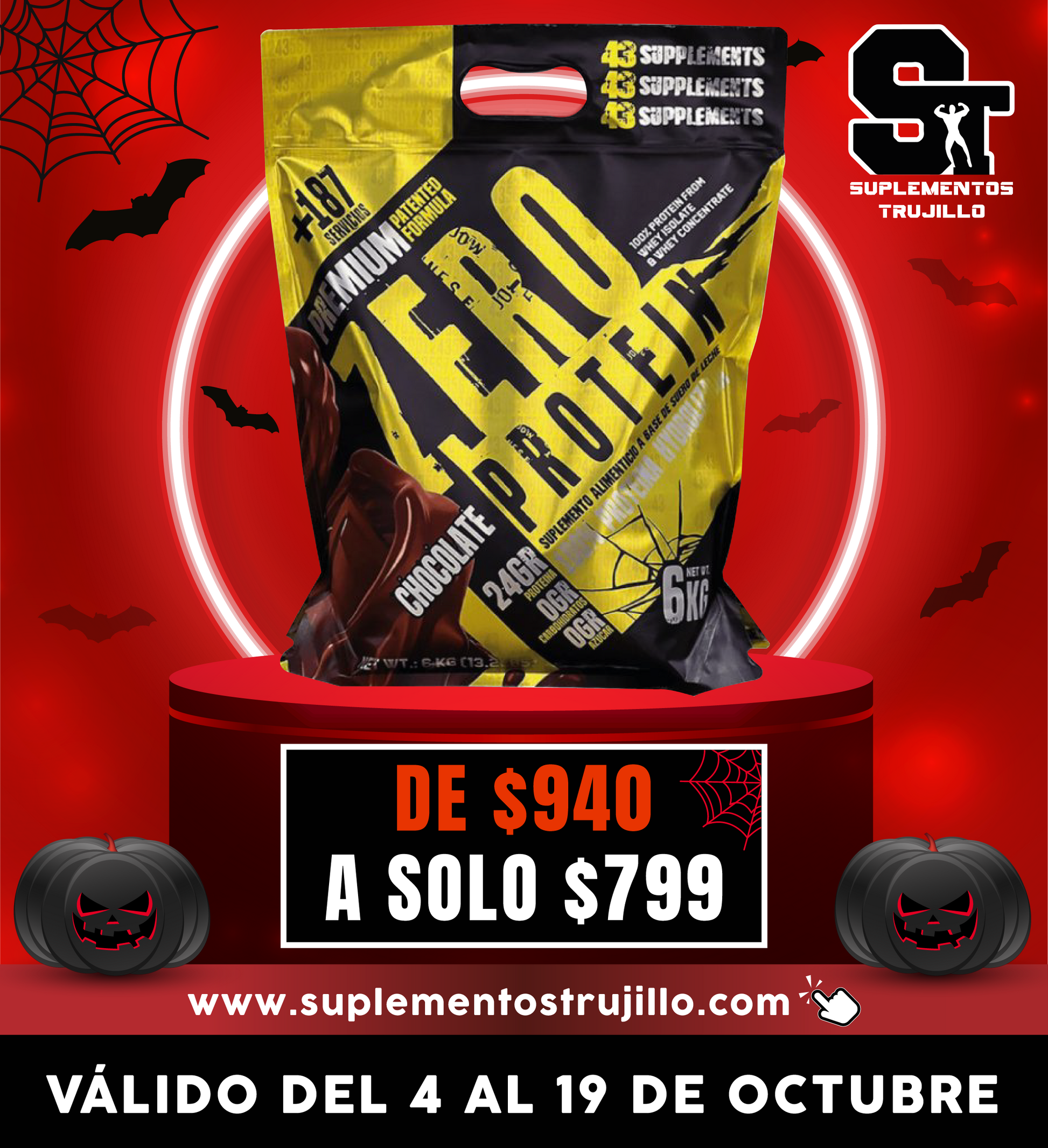 43 ZERO 13LB (6 KG) Proteína Zero Hidrolizada 6 Kg Cero Azúcar Cero Carbohidratos