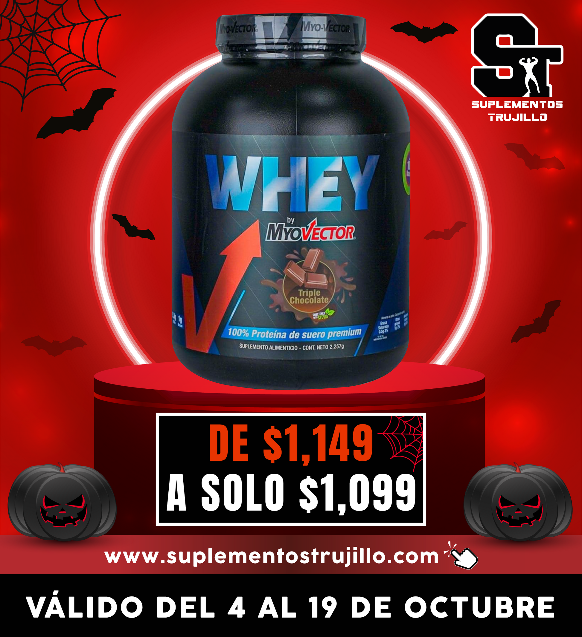 WHEY 5 LB MYO VECTOR MYO-VECTOR Myo Vector Whey, 100% Suero de leche, Mezcla de proteínas, Baja en carbohidratos, 5 Lbs
