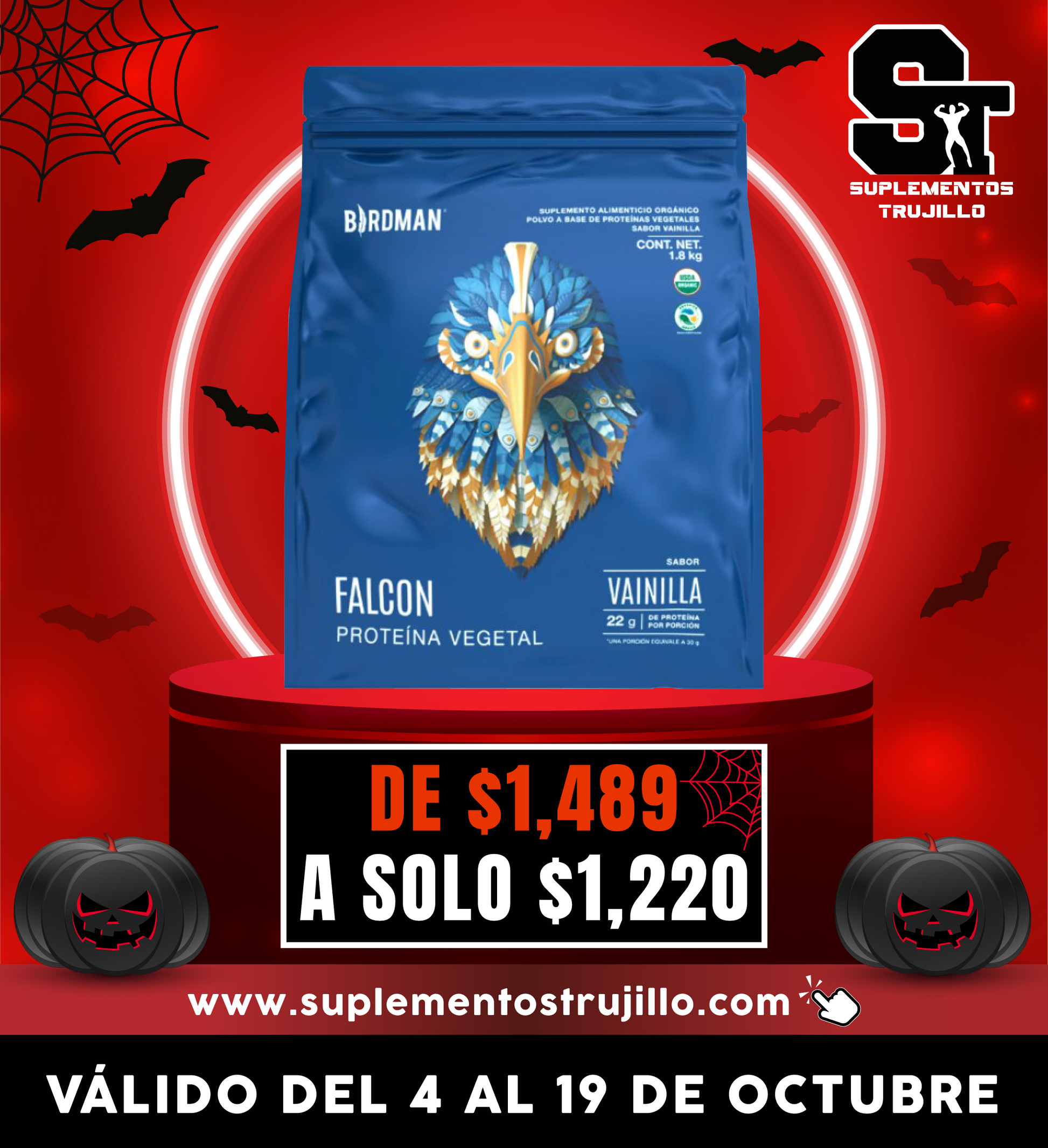 FALCON VEGETAL 1.8KG BIRDMAN Proteína de origen vegetal Orgánica En Polvo