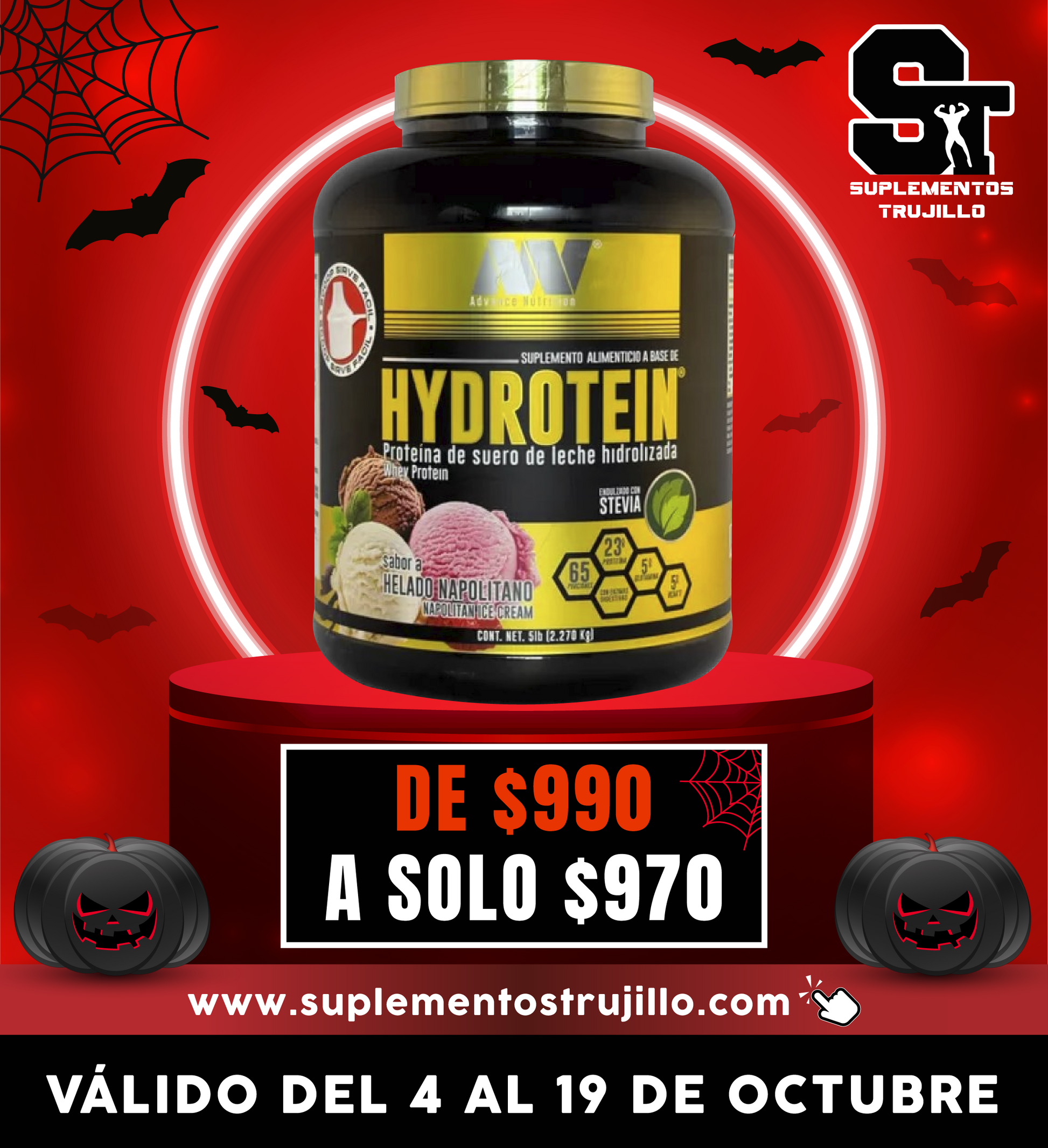 HYDROTEIN PROTEIN ADVANCE NUTRITION 5 LB Protein Suero De Leche 65 Servicios
