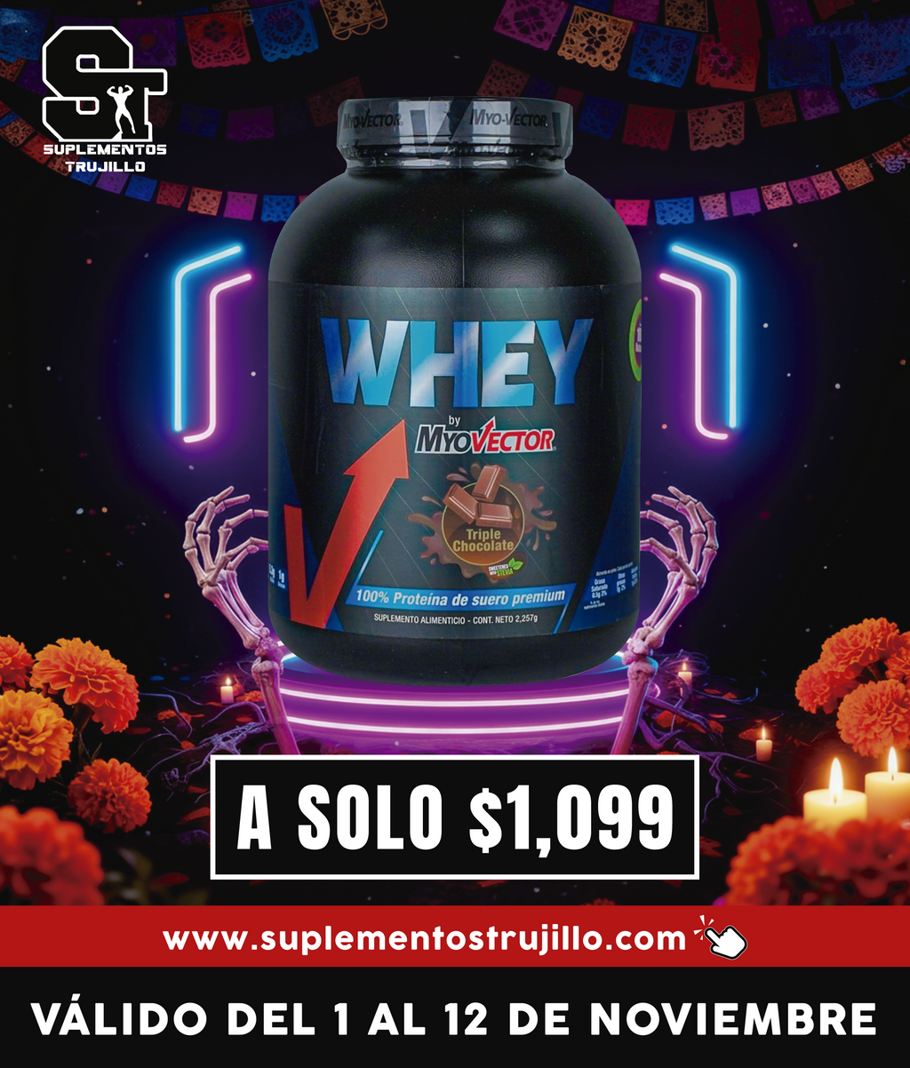 WHEY 5 LB MYO VECTOR MYO-VECTOR Myo Vector Whey, 100% Suero de leche, Mezcla de proteínas, Baja en carbohidratos, 5 Lbs