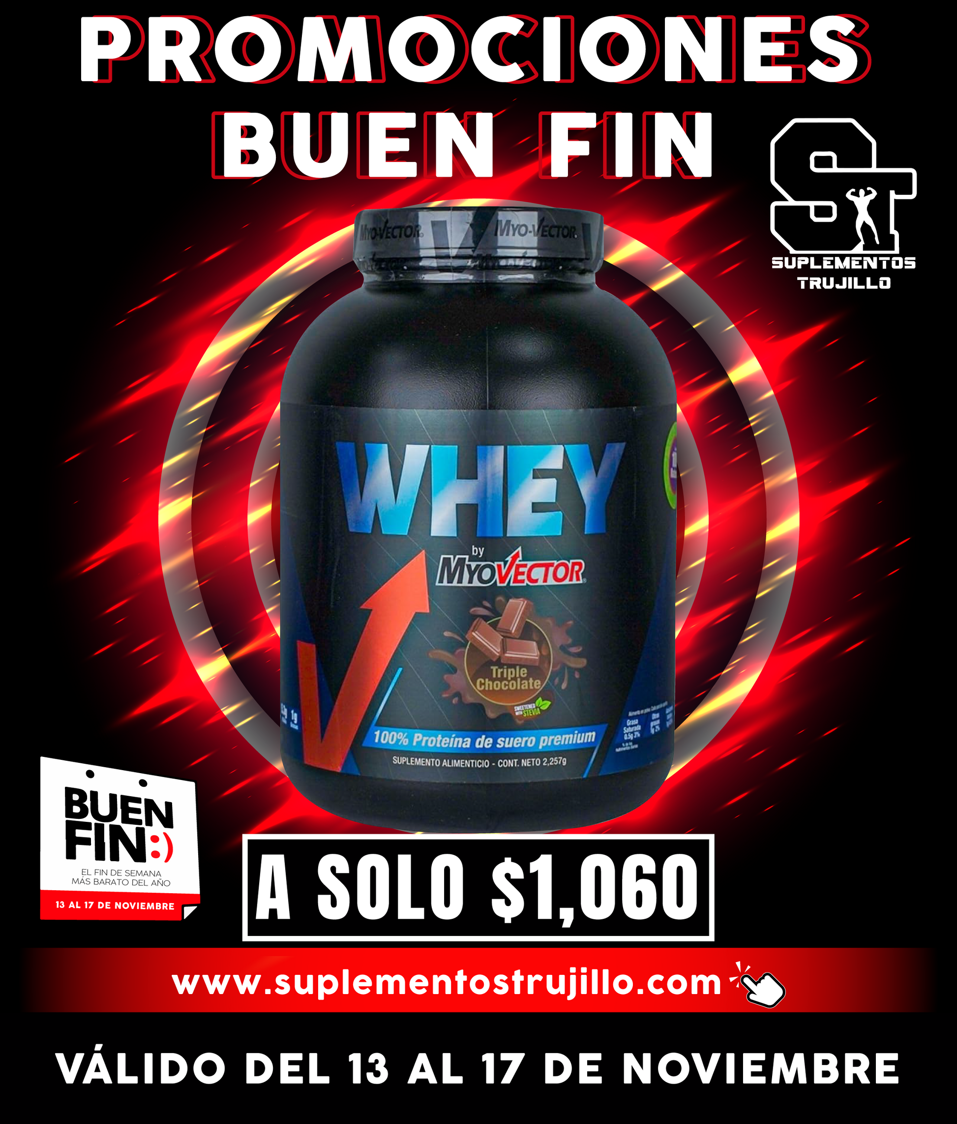 WHEY 5 LB MYO VECTOR MYO-VECTOR Myo Vector Whey, 100% Suero de leche, Mezcla de proteínas, Baja en carbohidratos, 5 Lbs