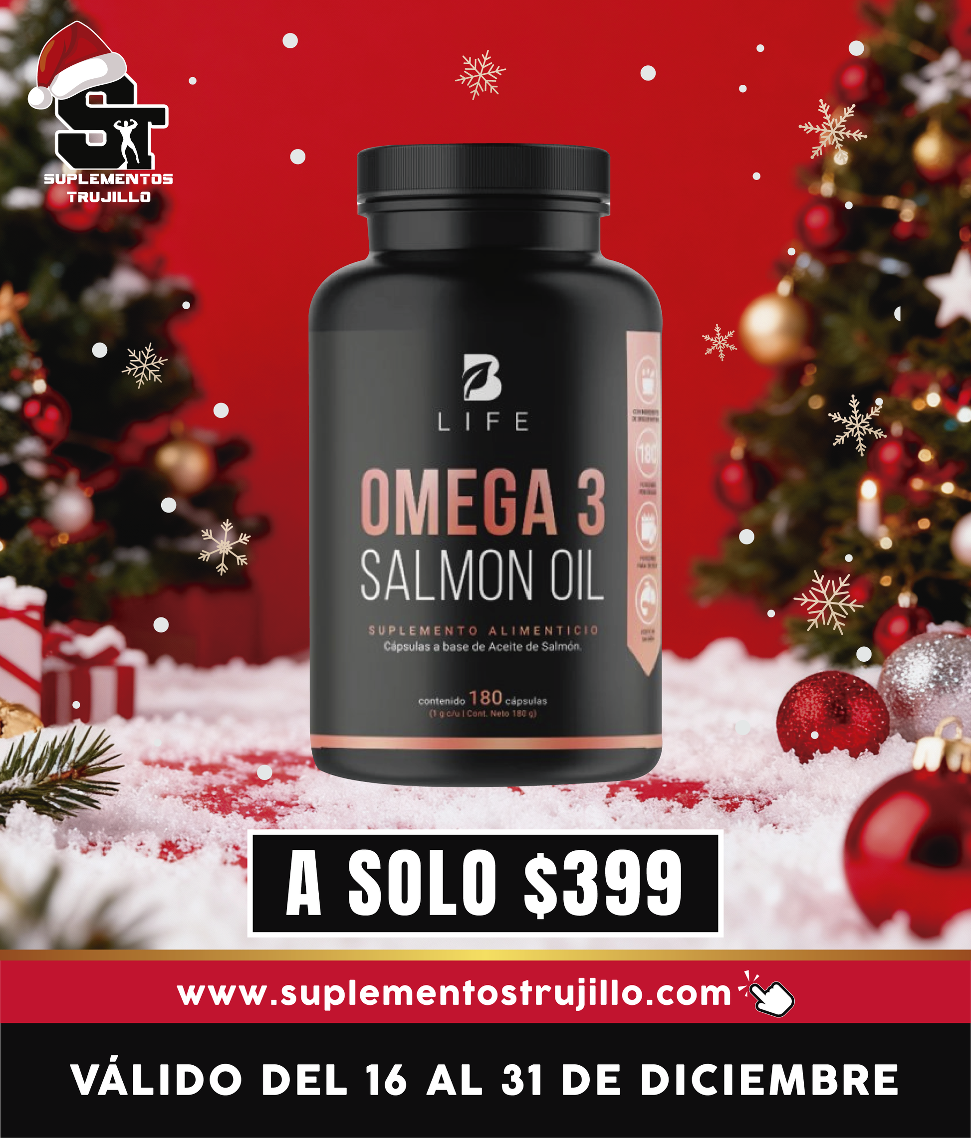 OMEGA 3 SALMON OIL B LIFE 180 CÁPSULAS