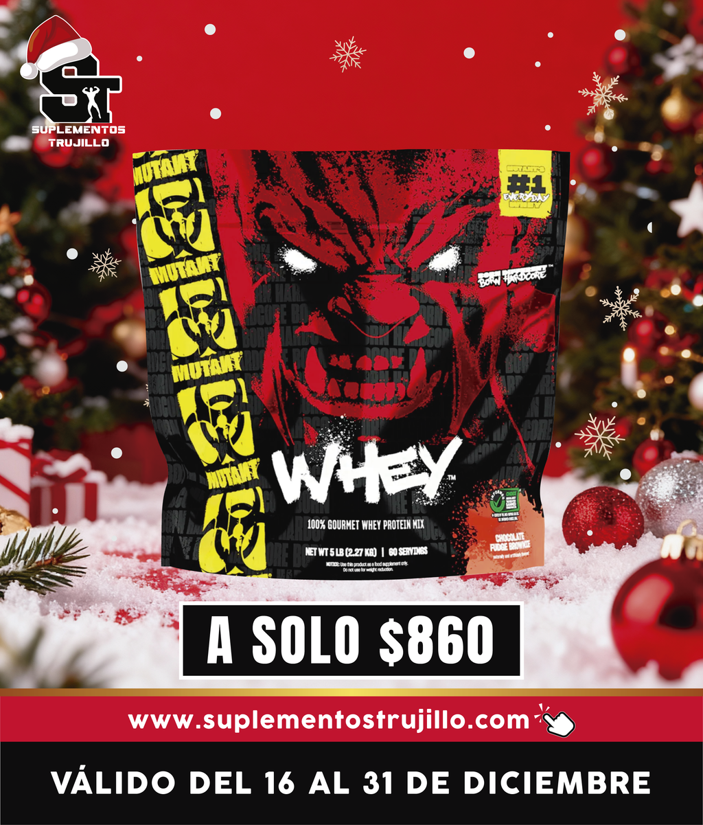 MUTANT WHEY 5 LB Proteína en Polvo de suero de leche 2.27kg para formar masa muscular