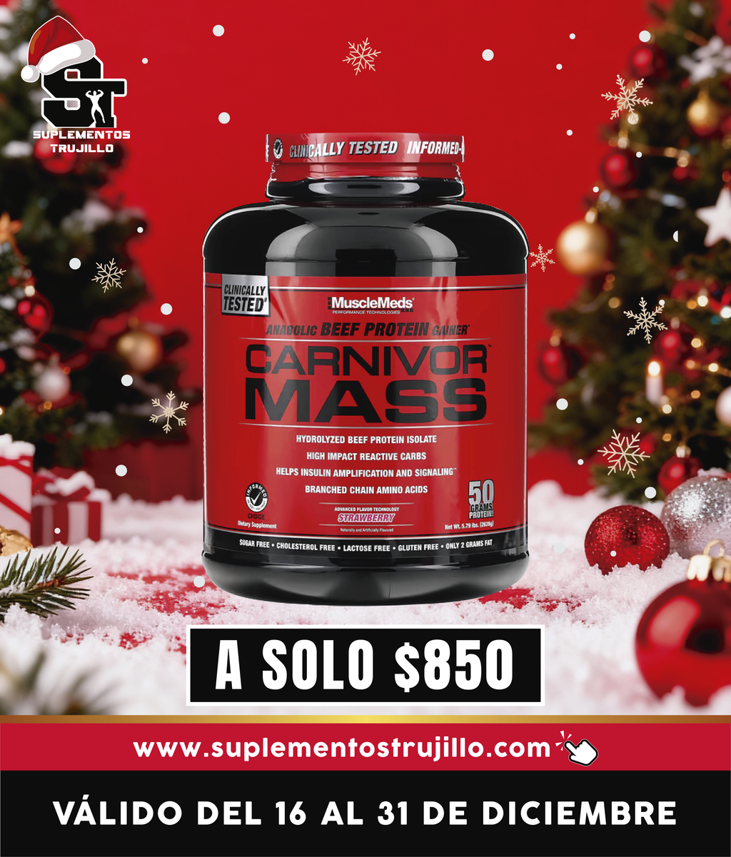 CARNIVOR MASS 6 LB MuscleMeds, Suplemento para el desarrollo de masa muscular de proteína de carne de res anabólica, 2698 g