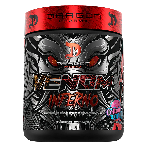 VENOM INFERNO PREWORKOUT 40 SERVICIOS DRAGON PHARMA ENERGÍA ENFOQUE Y BOMBEO MUSCULAR