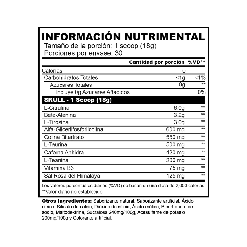PRE-ENTRENO SKULL 30 SERVICIOS SMILE LABZ