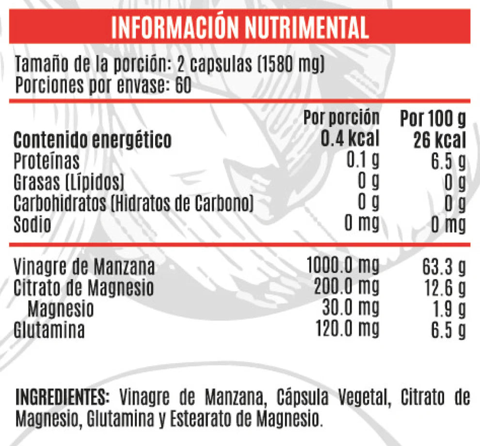 Citrato de Magnesio + Glutamina Advance Nutrition 120 Cápsulas