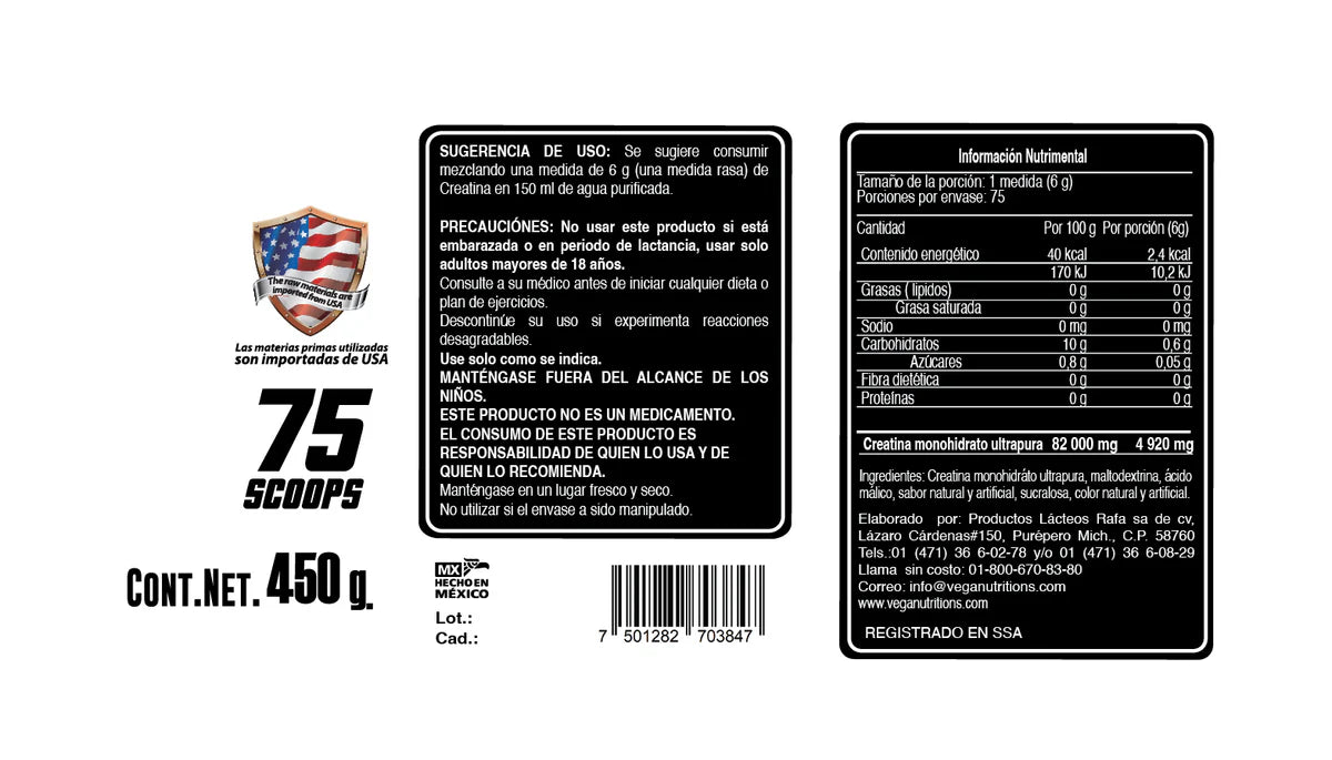 CREATINA RAIDEN 75 SERVICIOS