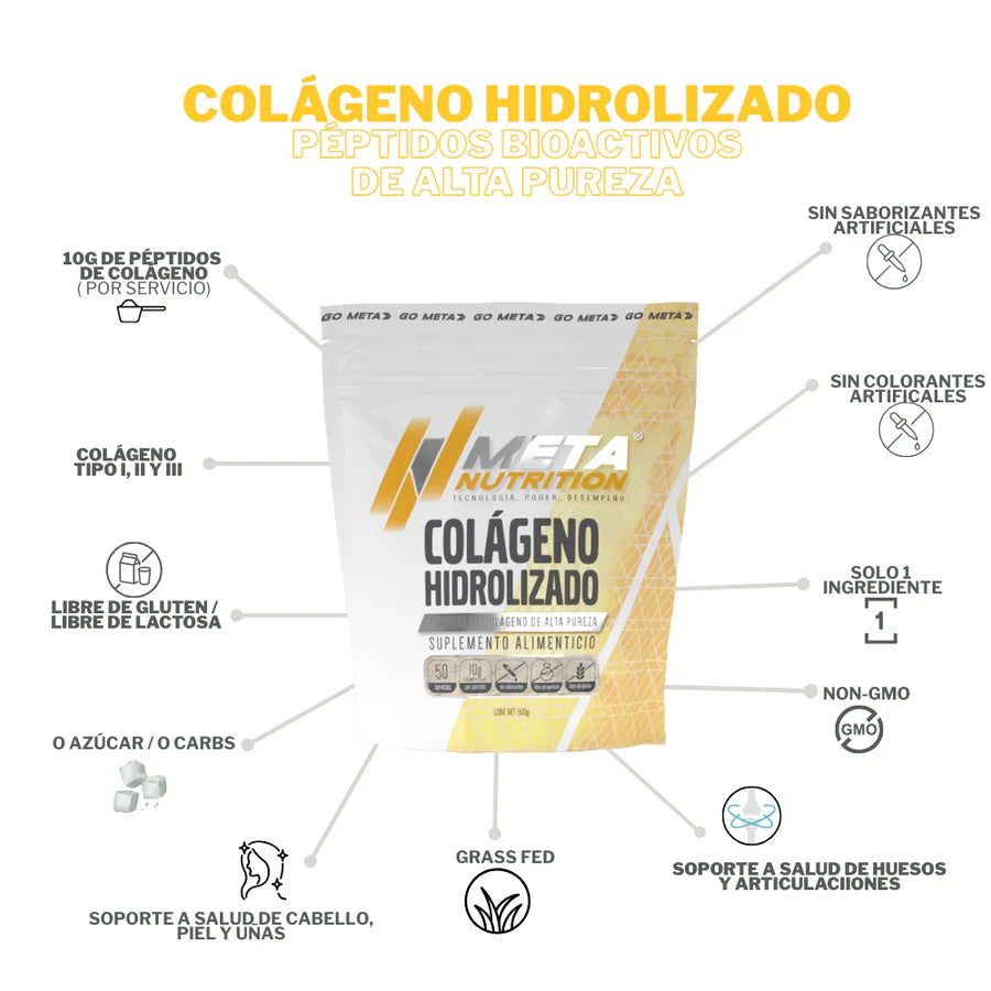 Colágeno Hidrolizado Meta Nutrition 50 Servicios